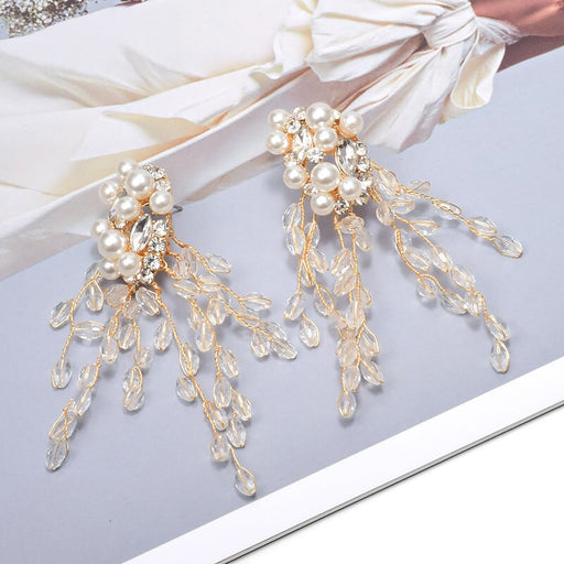 Wholesale white beaded earrings JDC-ES-SK067 Earrings 深刻 Wholesale Jewelry JoyasDeChina Joyas De China
