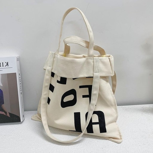 Bulk Jewelry Wholesale white canvas printed one shoulder lady bag JDC-LB-ZM058 Wholesale factory from China YIWU China