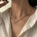 Bulk Jewelry Wholesale white copper V-shaped snake bone chain single-layer necklace JDC-NE-KunJ063 Wholesale factory from China YIWU China