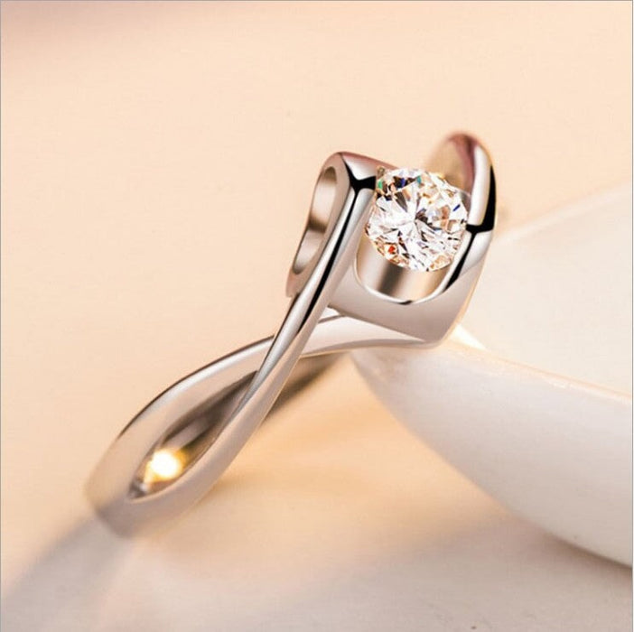 Wholesale white copper zircon couple ring JDC-RS-FanQL004 Rings 方绮丽 Wholesale Jewelry JoyasDeChina Joyas De China