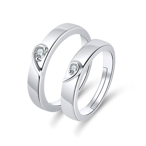 Wholesale white copper zircon couple ring JDC-RS-FanQL009 Rings 方绮丽 A couple adjustable Wholesale Jewelry JoyasDeChina Joyas De China