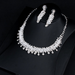 Wholesale white crystal wedding, dress necklace earring set JDC-ST-Qianm016 Suit 千漠 Wholesale Jewelry JoyasDeChina Joyas De China
