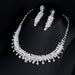 Wholesale white crystal wedding, dress necklace earring set JDC-ST-Qianm016 Suit 千漠 White Wholesale Jewelry JoyasDeChina Joyas De China
