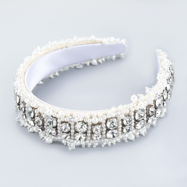 Bulk Jewelry Wholesale white flannelette diamond inlaid pearl wide edge Headband JDC-HD-CL002 Wholesale factory from China YIWU China