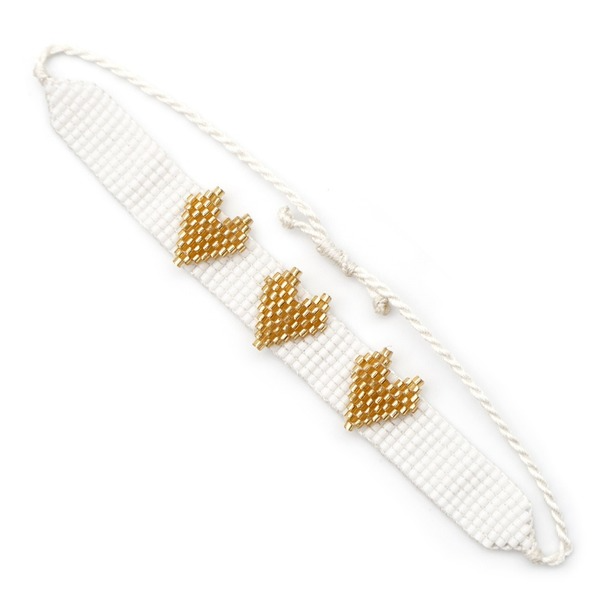 Bulk Jewelry Wholesale white gold geometric Miyuki woven love bracelet JDC-gbh283 Wholesale factory from China YIWU China