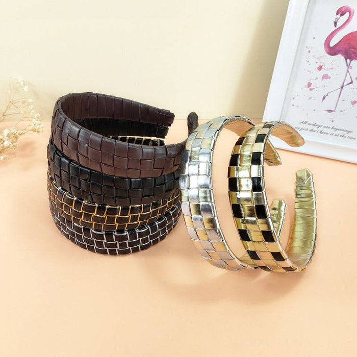 Wholesale white leather hairband JDC-HD-O344 Headband 潮炫 Wholesale Jewelry JoyasDeChina Joyas De China