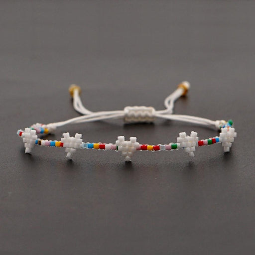 Bulk Jewelry Wholesale white love heart beaded braided bracelet JDC-gbh309 Wholesale factory from China YIWU China