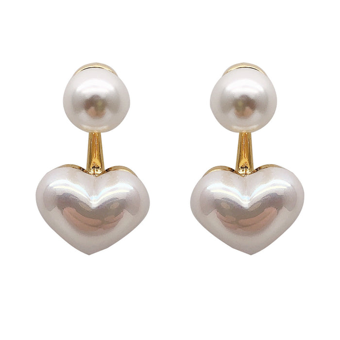 Wholesale white love pearl earrings JDC-ES-BY-085 Earrings 宝钰 Wholesale Jewelry JoyasDeChina Joyas De China