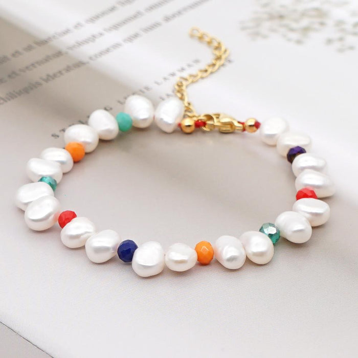 Bulk Jewelry Wholesale White  Natural Freshwater Baroque Pearl Crystal Bracelet JDC-gbh255 Wholesale factory from China YIWU China
