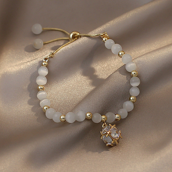 Wholesale white opal bracelet JDC-BT-BY014 Bracelet 宝钰 Golden Wholesale Jewelry JoyasDeChina Joyas De China