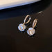 Wholesale white opal Hydrangea Earrings JDC-ES-BY045 Earrings 宝钰 golden Wholesale Jewelry JoyasDeChina Joyas De China