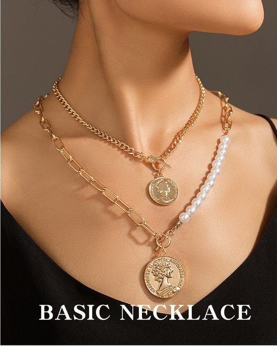 Wholesale white pearl baroque multilayer necklace JDC-NE-SF079 Necklace 少峰 gold Wholesale Jewelry JoyasDeChina Joyas De China