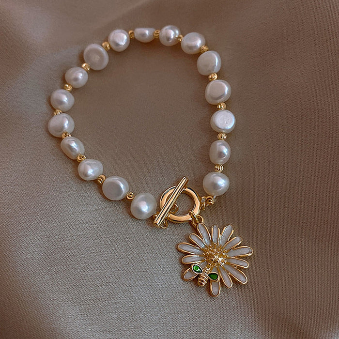 Wholesale white pearl bracelet JDC-BT-BY007 Bracelet 宝钰 gold Wholesale Jewelry JoyasDeChina Joyas De China