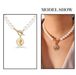 Bulk Jewelry Wholesale white pearl coin pendant necklace collarbone chain JDC-NE-F311 Wholesale factory from China YIWU China