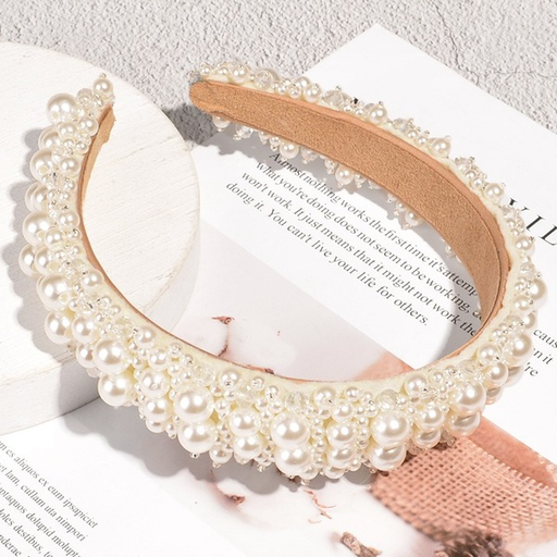 Bulk Jewelry Wholesale white pearl crystal hair hairband JDC-HD-GSPZ001 Wholesale factory from China YIWU China