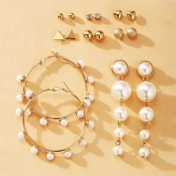 Bulk Jewelry Wholesale white pearl earring set JDC-ES-F202 Wholesale factory from China YIWU China