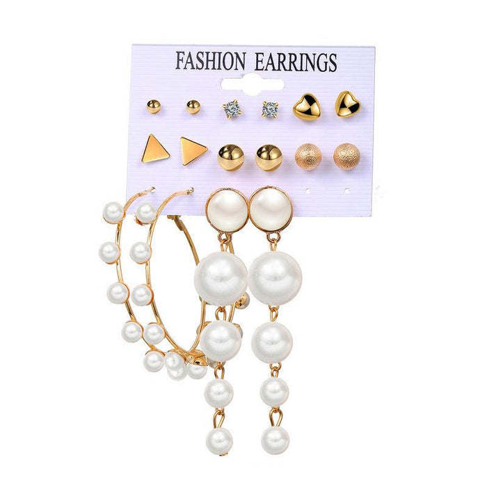 Wholesale white pearl earring set JDC-ES-F202 earrings JoyasDeChina C18-05-12 Wholesale Jewelry JoyasDeChina Joyas De China
