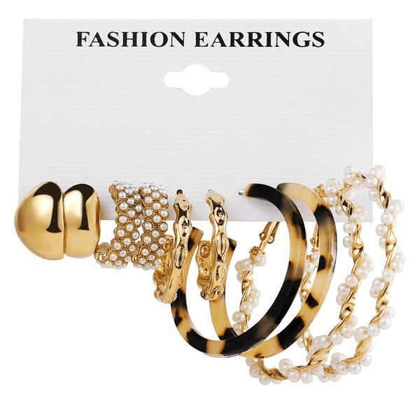 Wholesale white pearl earring set JDC-ES-F622 Earrings 韩之尚 Wholesale Jewelry JoyasDeChina Joyas De China