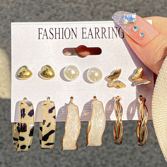 Wholesale white pearl earring set JDC-ES-F622 Earrings 韩之尚 54468 Wholesale Jewelry JoyasDeChina Joyas De China