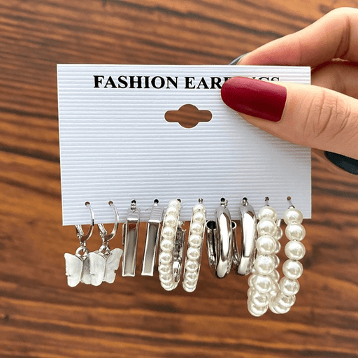 wholesale White Pearl Earring Set JDC-ES-F631 Earrings 韩之尚 Wholesale Jewelry JoyasDeChina Joyas De China