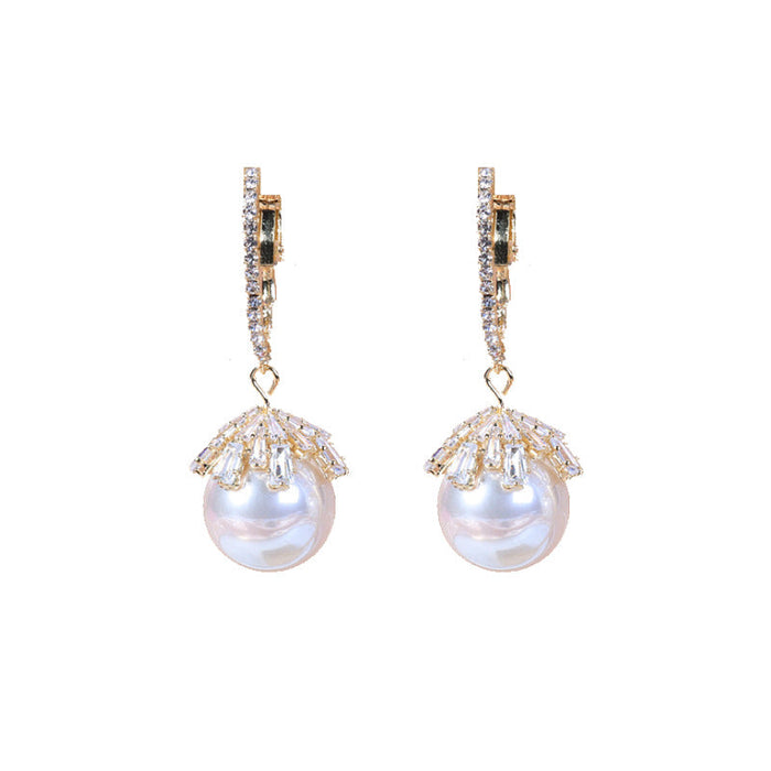 Wholesale white pearl earrings JDC-ES-BY044 Earrings 宝钰 Wholesale Jewelry JoyasDeChina Joyas De China