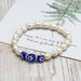 Bulk Jewelry Wholesale white pearl evil's eye bracelet pearl JDC-BT-BD002 Wholesale factory from China YIWU China