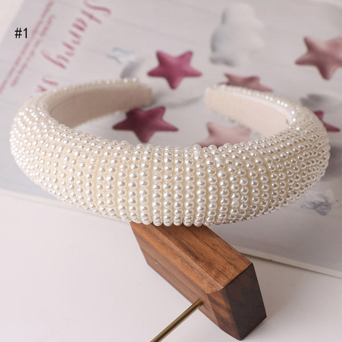 Wholesale white pearl headband JDC-HD-GB-001 Headband 贵本 1 Wholesale Jewelry JoyasDeChina Joyas De China