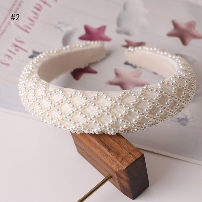 Wholesale white pearl headband JDC-HD-GB-001 Headband 贵本 2 Wholesale Jewelry JoyasDeChina Joyas De China