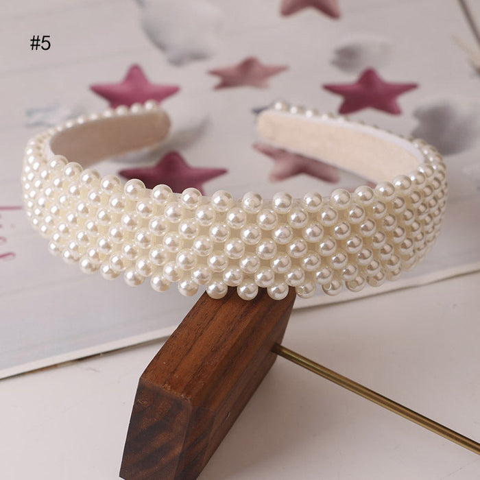 Wholesale white pearl headband JDC-HD-GB-001 Headband 贵本 5 Wholesale Jewelry JoyasDeChina Joyas De China