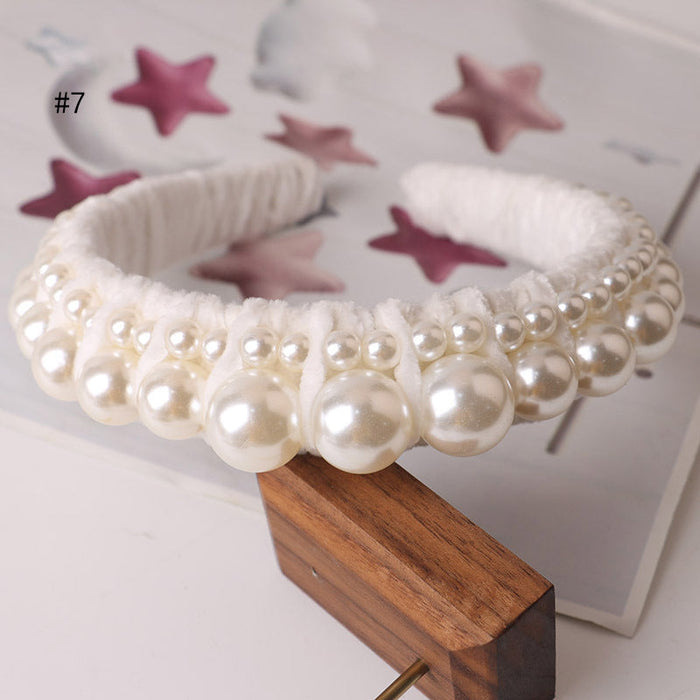 Wholesale white pearl headband JDC-HD-GB-001 Headband 贵本 7 Wholesale Jewelry JoyasDeChina Joyas De China