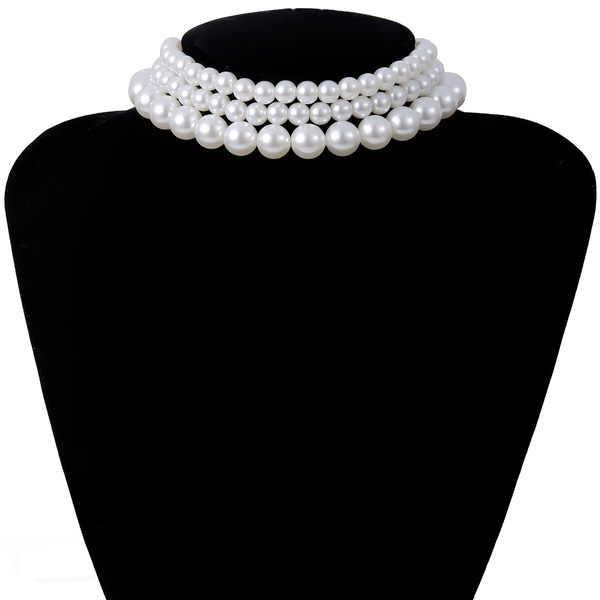 Bulk Jewelry Wholesale white pearl imitation pearl handmade beaded necklace JDC-NE-KunJ059 Wholesale factory from China YIWU China