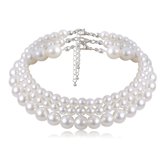 Bulk Jewelry Wholesale white pearl imitation pearl handmade beaded necklace JDC-NE-KunJ059 Wholesale factory from China YIWU China