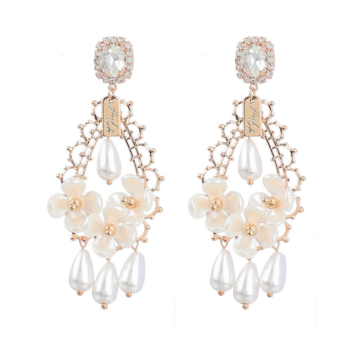Wholesale white pearl tassel earrings JDC-ES-JL931 Earrings 氿乐 Wholesale Jewelry JoyasDeChina Joyas De China