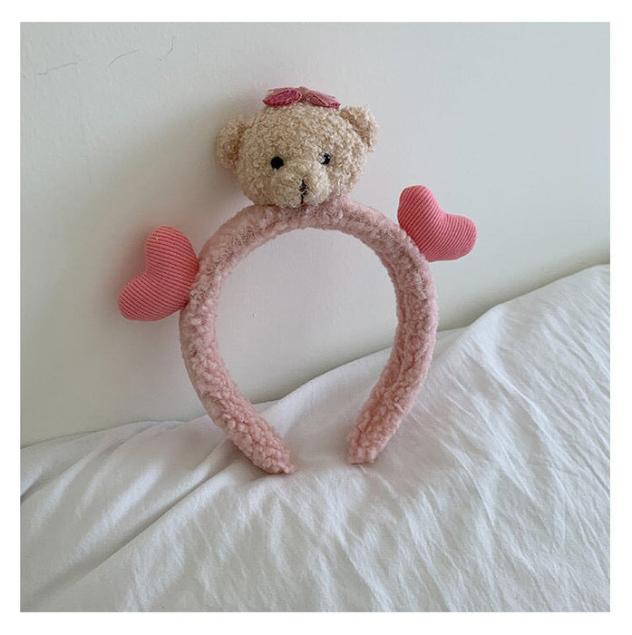 Wholesale white plush bear hair hoop (F)JDC-HD-GSXP009 Headband 宏鑫 1# pink Wholesale Jewelry JoyasDeChina Joyas De China