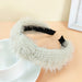 Wholesale white plush hair hoops JDC-HD-O370 Headband 潮炫 white Wholesale Jewelry JoyasDeChina Joyas De China