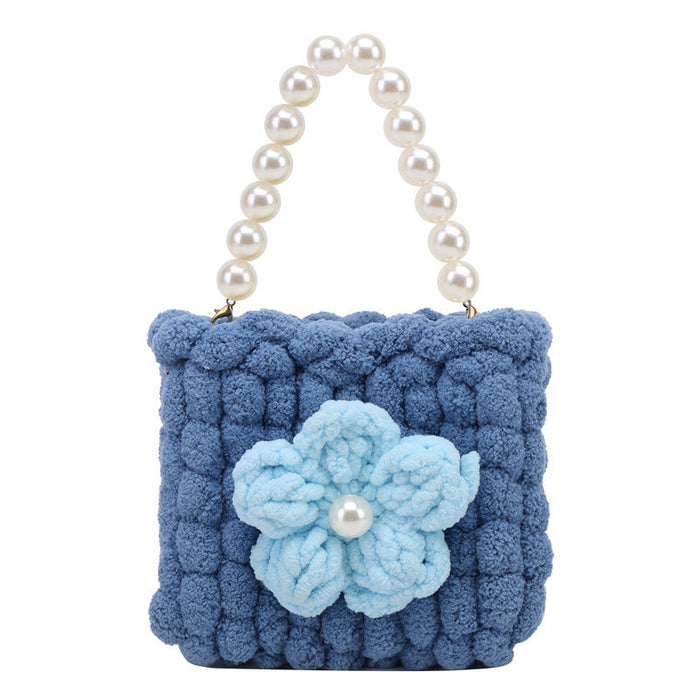 Wholesale white plush shoulder bag JDC-SD-HZD004 Shoulder Bags ปจ่ื๗์ Navy Blue Wholesale Jewelry JoyasDeChina Joyas De China