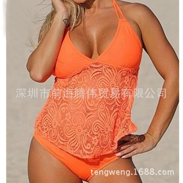 Bulk Jewelry Wholesale white polyester mesh pattern plus fattening to increase the body swimsuit JDC-SW-TW013 Wholesale factory from China YIWU China