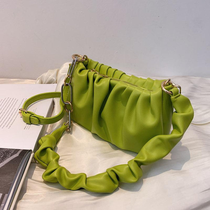 Bulk Jewelry Wholesale white PU pleated clouds slung ladies bag JDC-LB-ZM070 Wholesale factory from China YIWU China