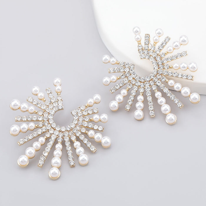Wholesale White Rhinestone Earrings JDC-ES-JL932 Earrings 氿乐 White Wholesale Jewelry JoyasDeChina Joyas De China