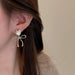 Wholesale white rhinestone earrings JDC-ES-YWJQ031 Earrings 精巧 Wholesale Jewelry JoyasDeChina Joyas De China
