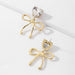 Wholesale white rhinestone earrings JDC-ES-YWJQ031 Earrings 精巧 gold Wholesale Jewelry JoyasDeChina Joyas De China