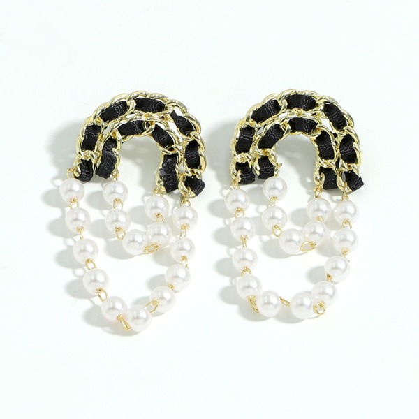 Wholesale white splicing tassel pearl earrings JDC-ES-V234 Earrings JoyasDeChina Wholesale Jewelry JoyasDeChina Joyas De China