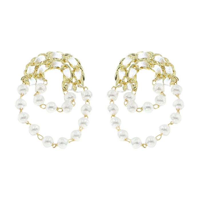 Wholesale white splicing tassel pearl earrings JDC-ES-V234 Earrings JoyasDeChina white Wholesale Jewelry JoyasDeChina Joyas De China