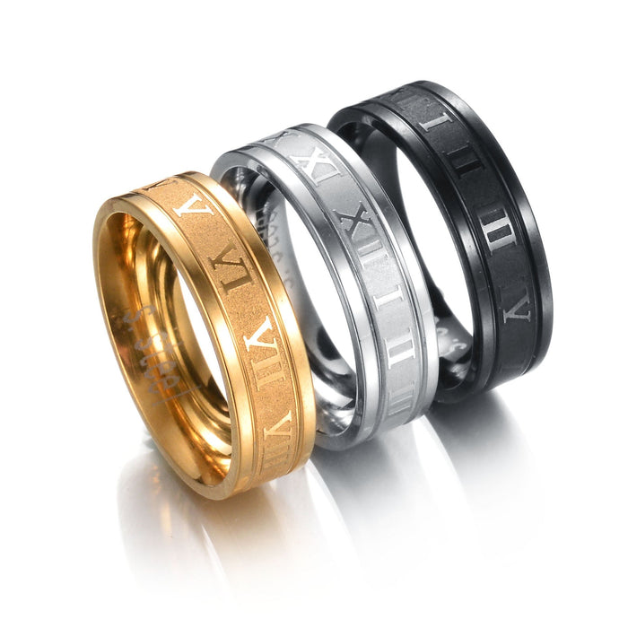 Wholesale white stainless steel ring JDC-RS-RXSFL008 Rings 尚芙乐 black 7 Wholesale Jewelry JoyasDeChina Joyas De China