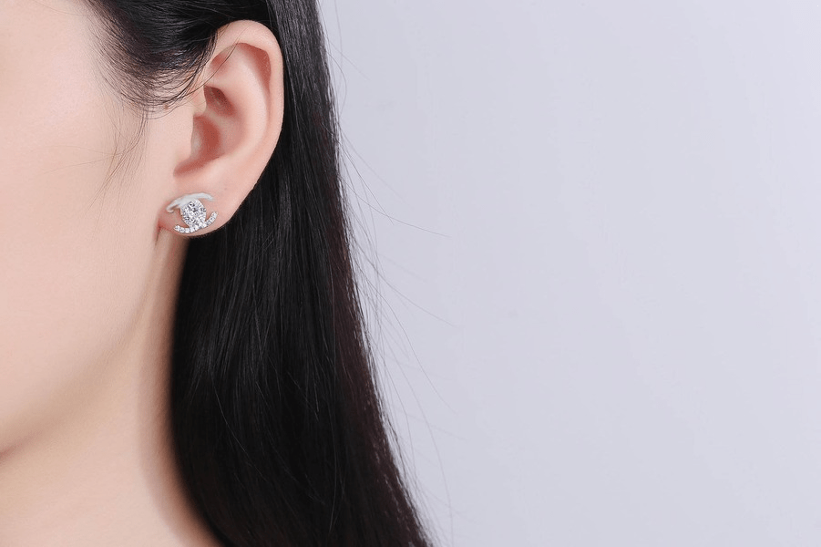 Wholesale White Sterling Silver Earrings JDC-ES-BLX072 Earrings 宝来兴 Wholesale Jewelry JoyasDeChina Joyas De China
