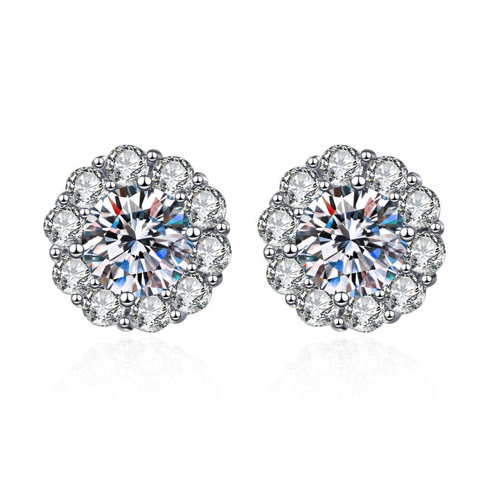 Wholesale White Sterling Silver Earrings JDC-ES-BLX073 Earrings 宝来兴 one carat Wholesale Jewelry JoyasDeChina Joyas De China