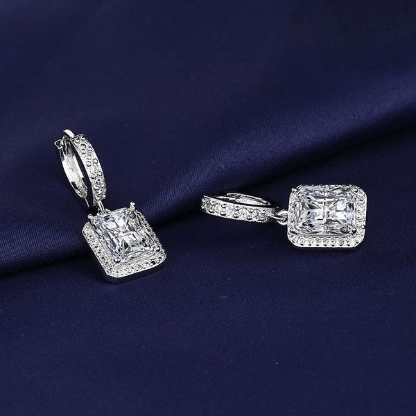 Wholesale White Sterling Silver Earrings JDC-ES-BLX074 Earrings 宝来兴 Wholesale Jewelry JoyasDeChina Joyas De China