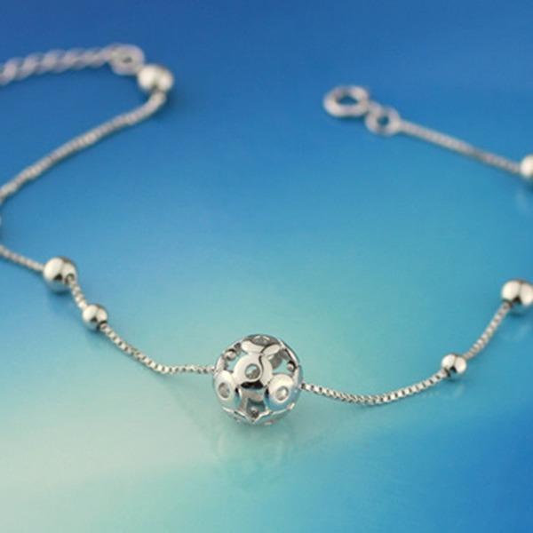 Wholesale White Sterling Silver Jewelry Anklet JDC-AS-JianM003 Anklet 简漫 Wholesale Jewelry JoyasDeChina Joyas De China