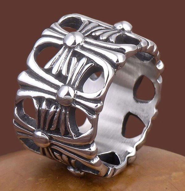 Wholesale white titanium steel cross ring JDC-RS-NingL0010 Rings 宁蓝 8 Wholesale Jewelry JoyasDeChina Joyas De China