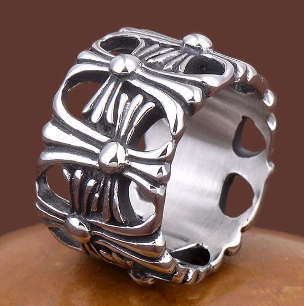 Wholesale white titanium steel cross ring JDC-RS-NingL0010 Rings 宁蓝 Wholesale Jewelry JoyasDeChina Joyas De China